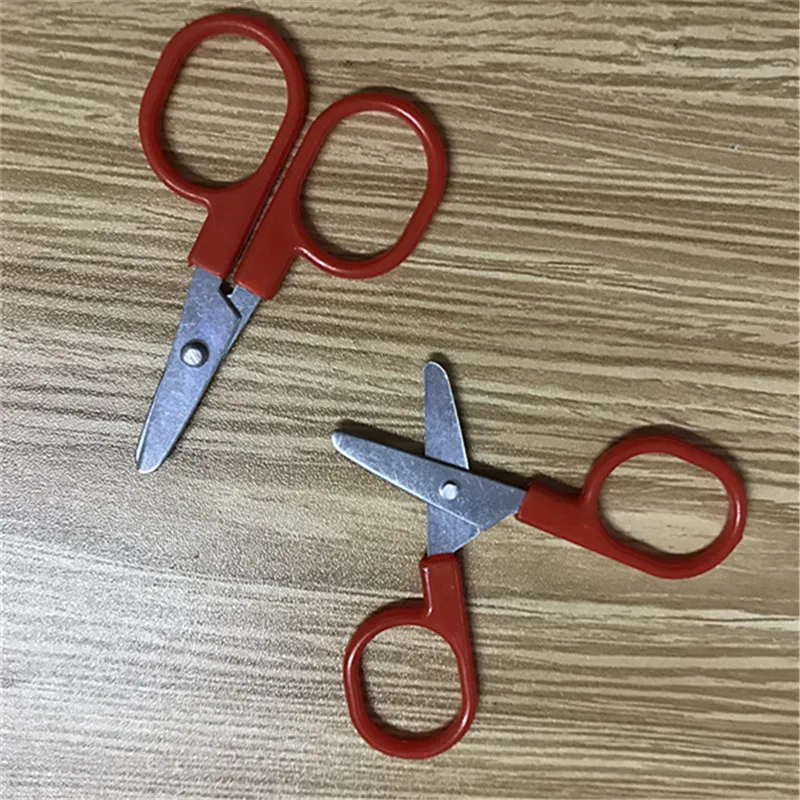 200Pcs 5.8CM 8.5CM Mini Portable Scissors Red White Paper Cut Office Student Stationery Sewing Bag Fabric Craft Household Tool