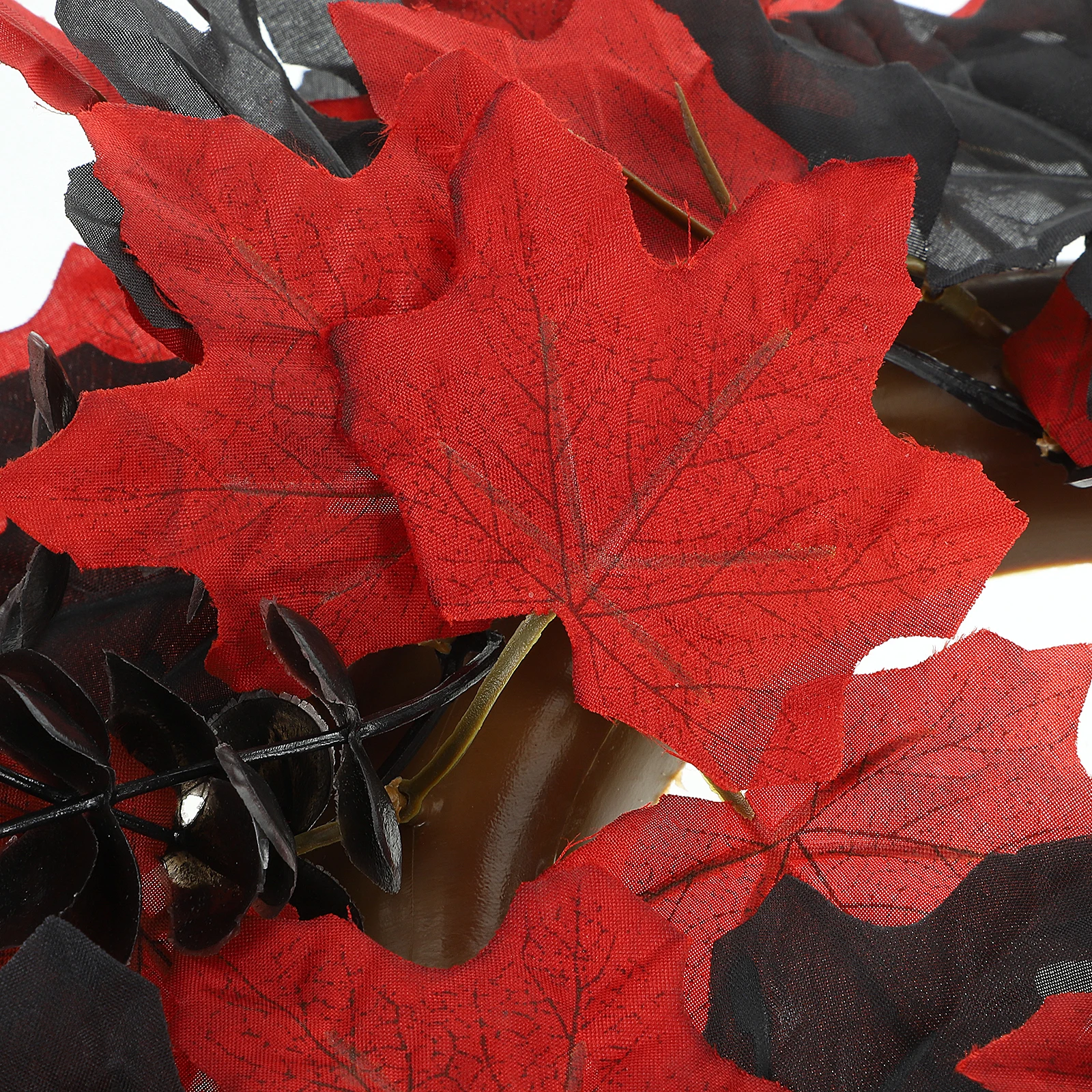 

Halloween Wreath Artificial Maple Leaf Garland Fake Decorations Fall Thanksgiving Party Supplies Outdoor Indoor Wall