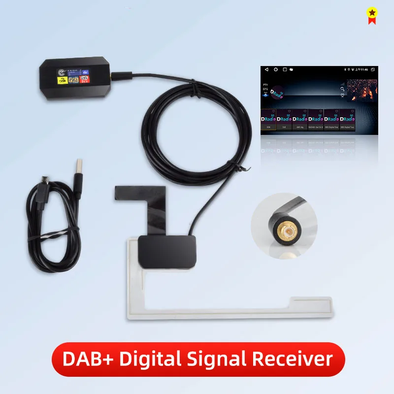 Antenna DAB+ con Adattatore USB per Autoradio, Antenna GPS per Android Compatibile con i Nostri Accessori DVD per Auto