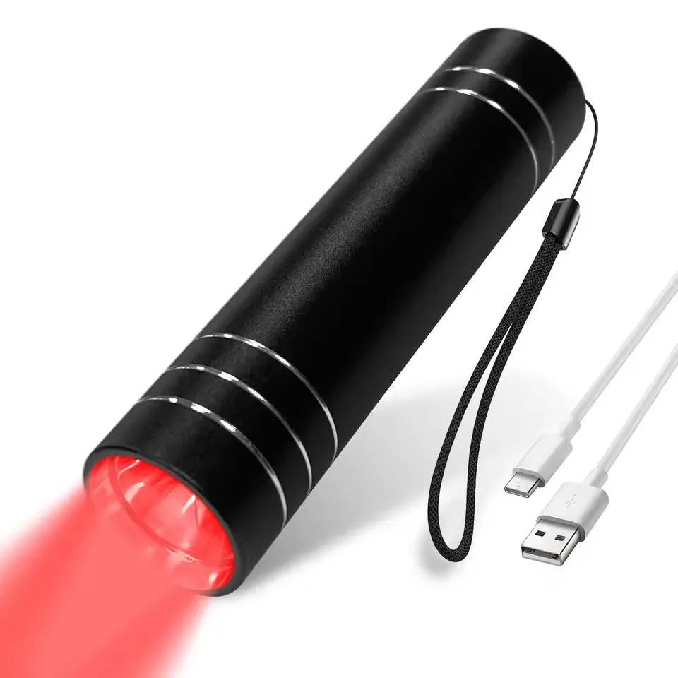 مصباح العلاج بالضوء الأحمر 660nm الضوء الأحمر و 850nm مصباح الأشعة تحت الحمراء العلاج الشعلة مع الموقت المحمولة LED الشعلة الصغيرة الجسم لتخفيف الآلام