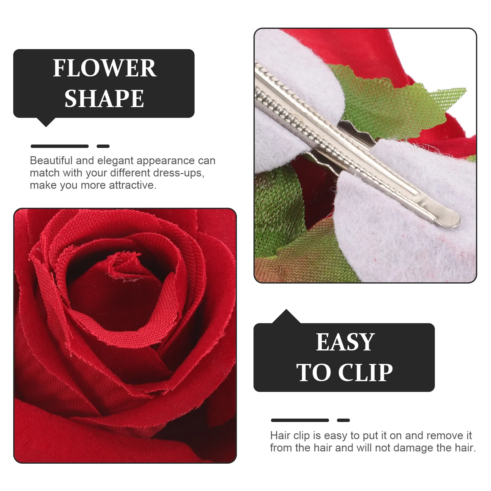 

Flannel Rose Flower Hairpin Imitation Elegant Bobby Pin Cloth Hair Clips For Wedding Bridal Bridesmaid Groom Evening Party Prom
