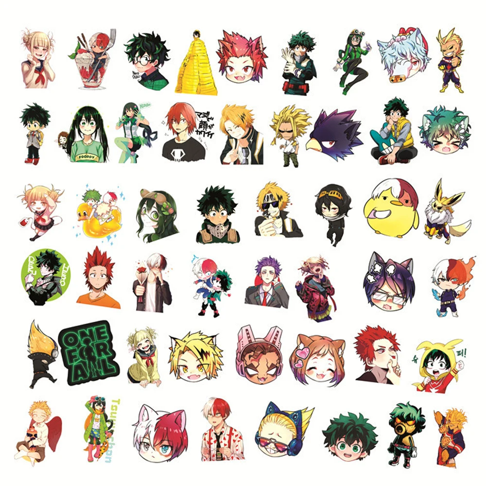 10/30/50pcs My Hero Academia Anime Graffiti Stickers DIY Phone Case Skateboard Scrapbook Fridge Cool Cartoon Waterproof Decals