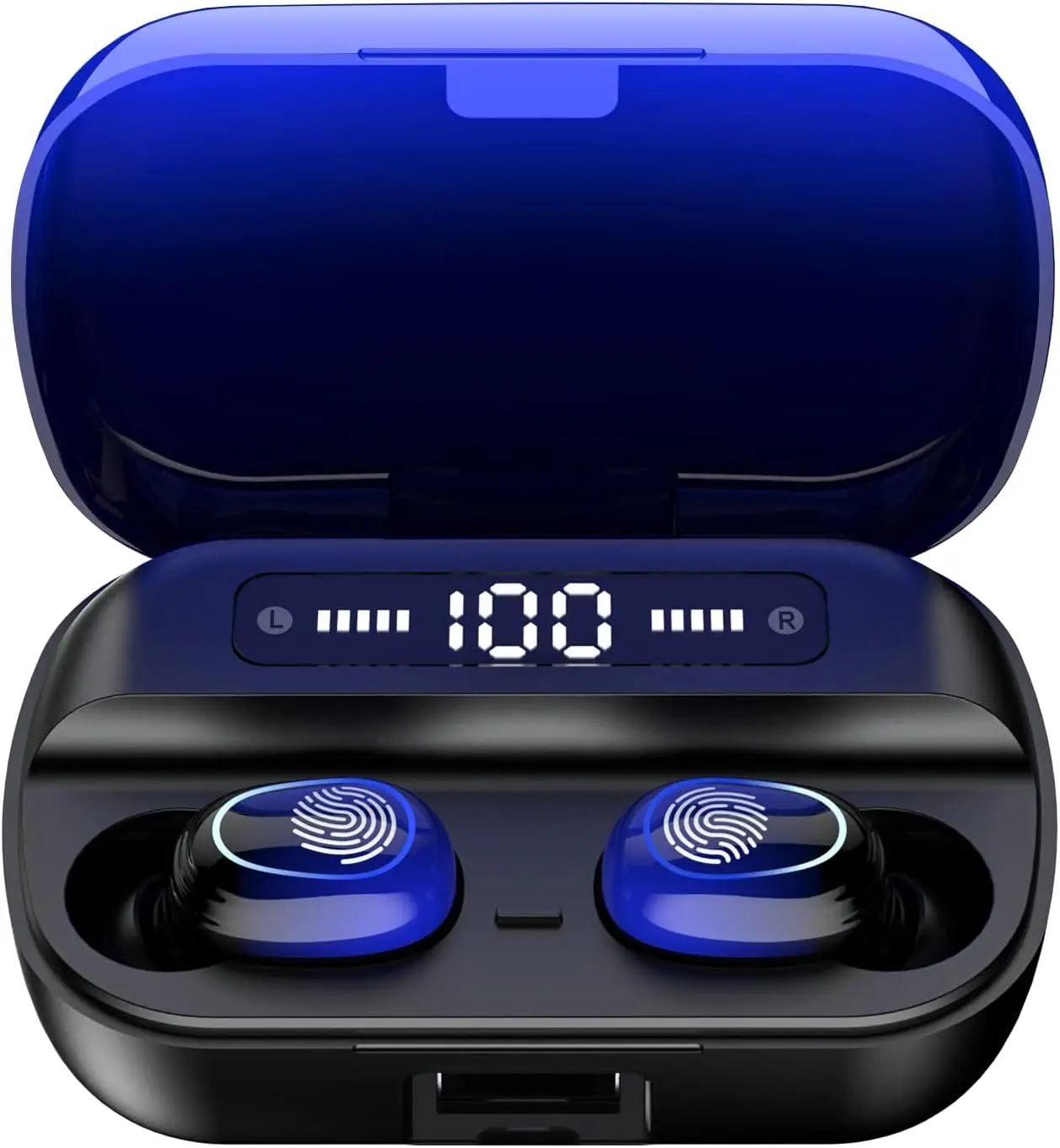 Bluetooth Headphones True Wireless Earbuds Touch Control with LED Charging Case, IPX7 Waterproof, HiFi Stereo in Ear Earphones