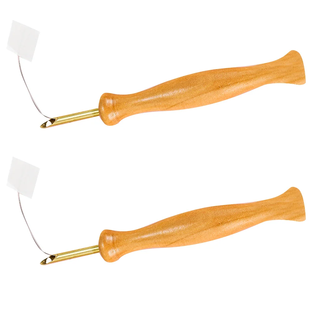 

4pcs Wooden Handle Punch Needle Threader Set Knitting Embroidery Pen Diy Sewing Tools For Weaving Felting Craft Handicraft