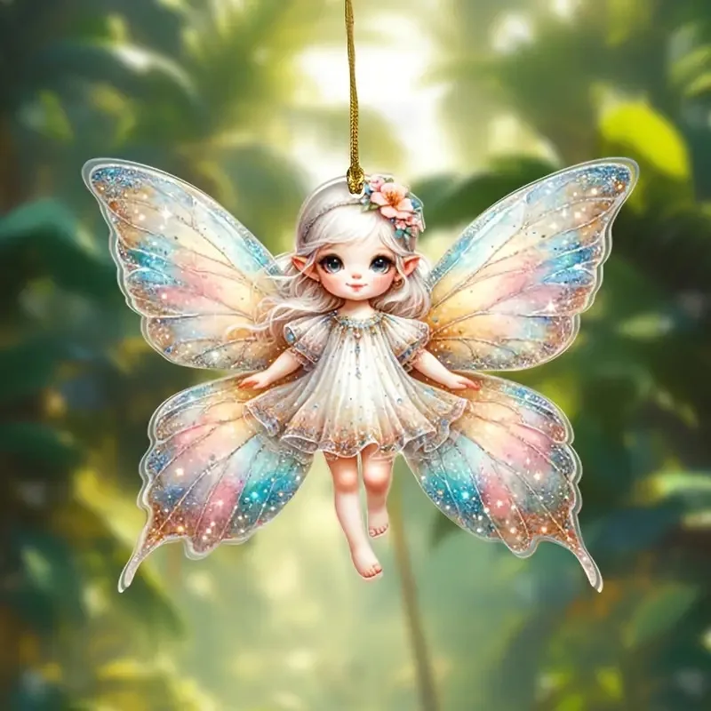 Acrylic Small Fresh Pendant Keychain 2d Cute Rearview Mirror Decoration Unique Cartoon Charms for Ker Decoration