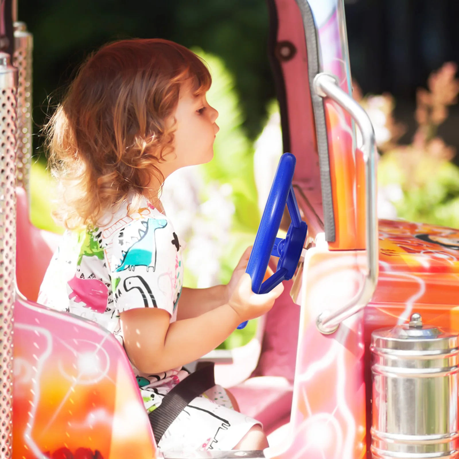 

Portable Plastic Steering Wheel for Kids Outdoor Playsets Backyard Swings Pretend Driving Adventures Durable Easy Install