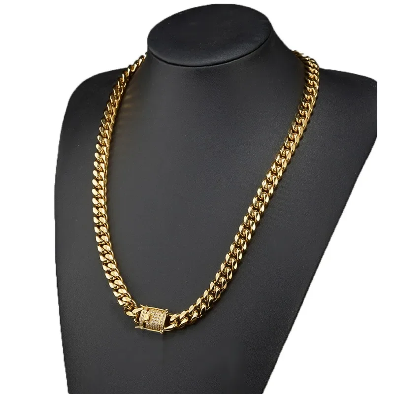 14mm 18K Gold 5-Layer Plated Premium Durable Cuban Chain