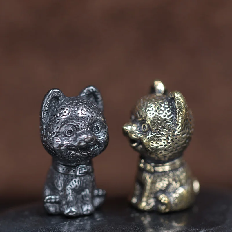 Cute Puppy Brass Knife Beads Animal Dog EDC Outdoor DIY Paracord Woven Lanyard Pendants Accessories Bracelets Charms Jewelry