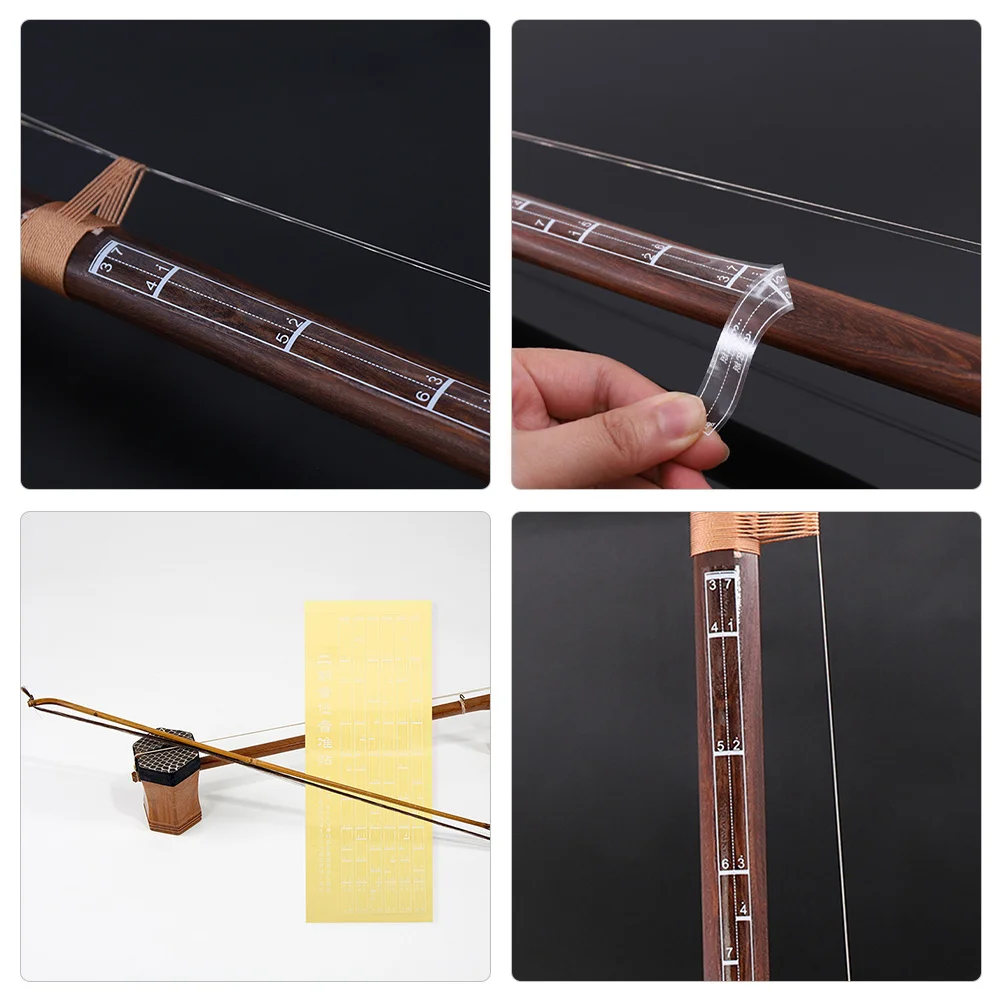

4pcs Erhu Fretboard Stickers Crack-Resistant Note Labels Easy Stick Practice Tool For Beginners Musical Scale Decals Learning