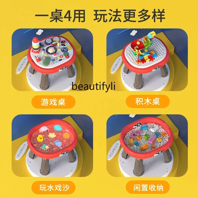 

Multifunctional puzzle children's play table baby toys early education learning building block table