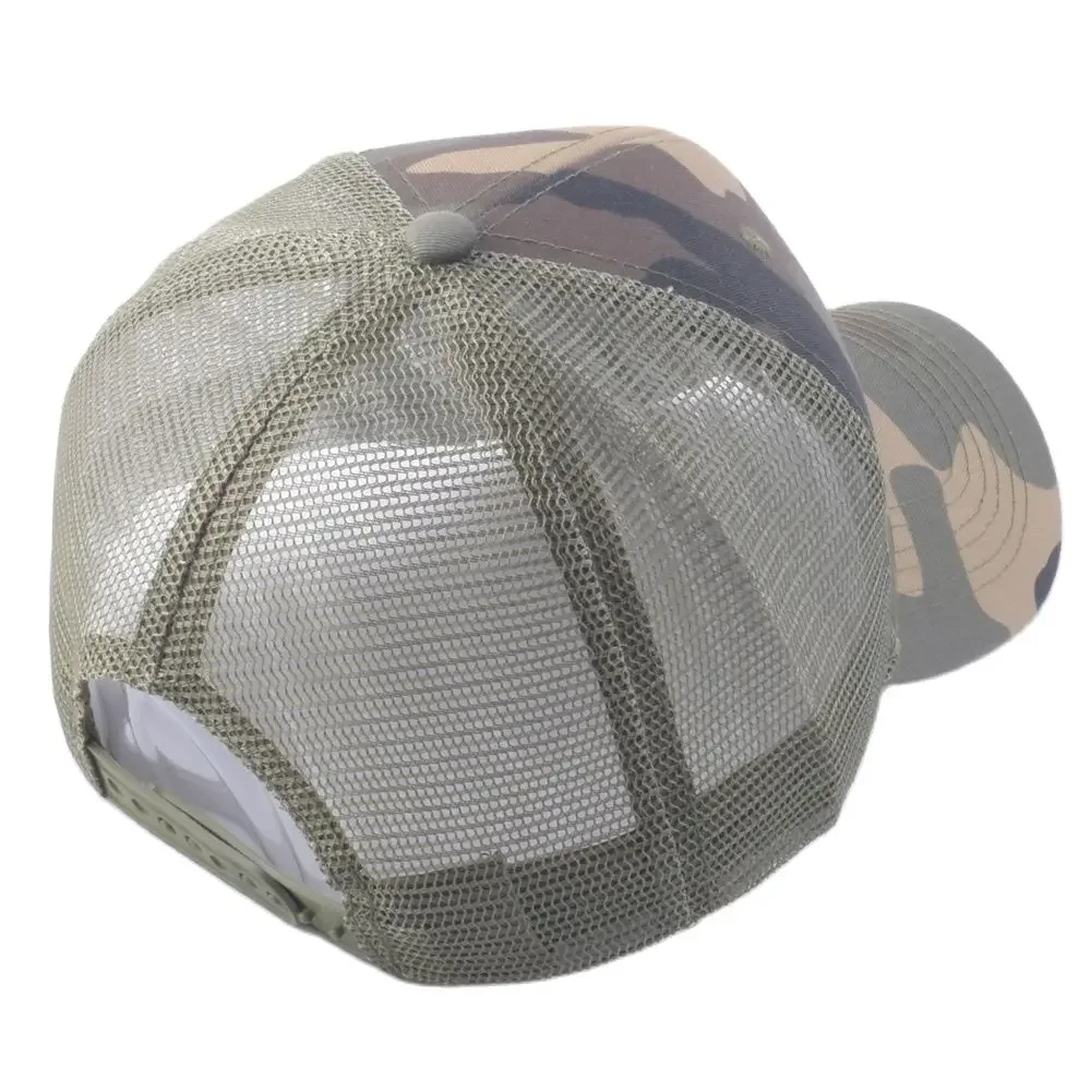 Summer Camo Mesh Baseball Cap Adjustable Men Trucker Hats Army Green