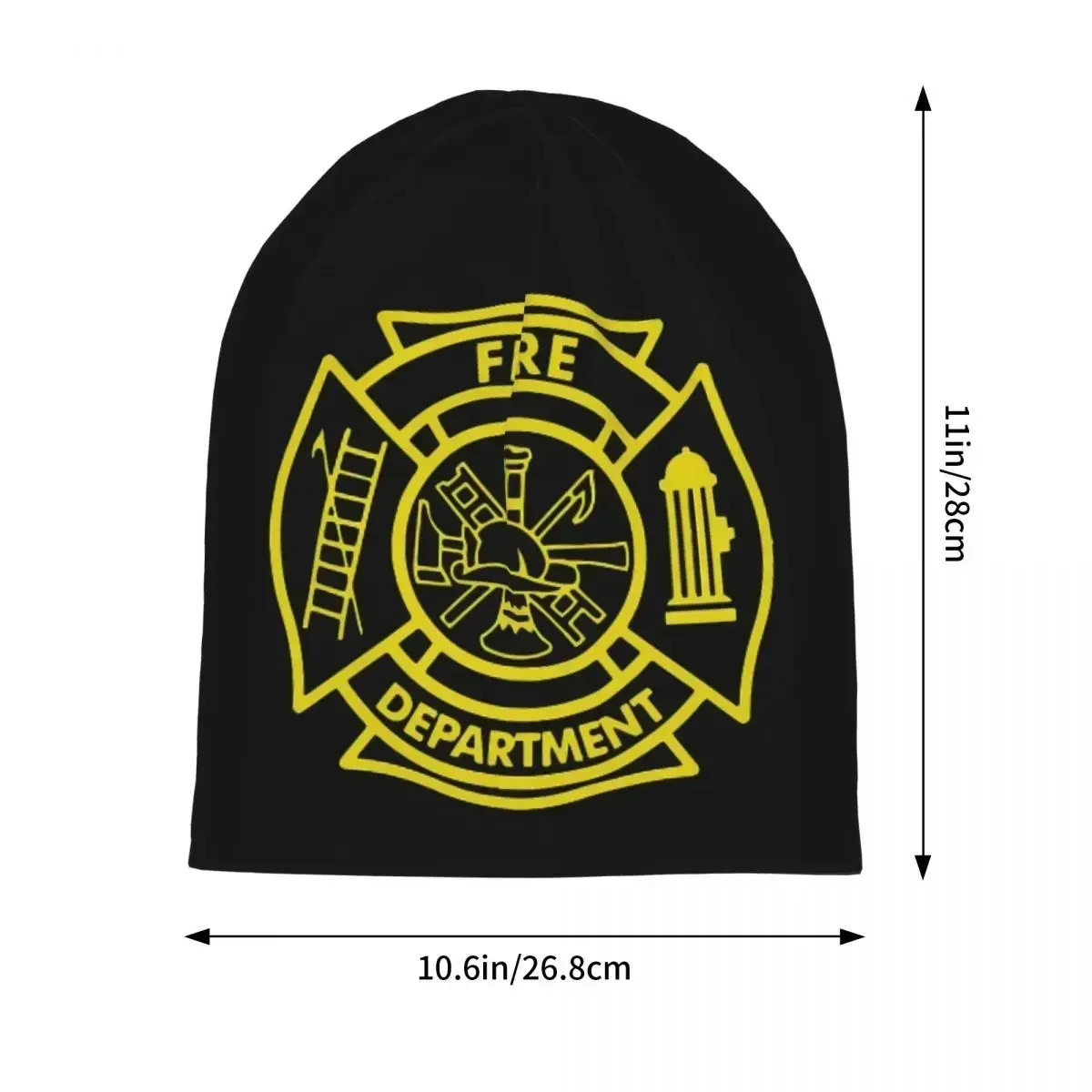 Fire Department Warm Knitted Cap Fashion Bonnet Hat Autumn Winter Outdoor Beanies Hats for Unisex Adult