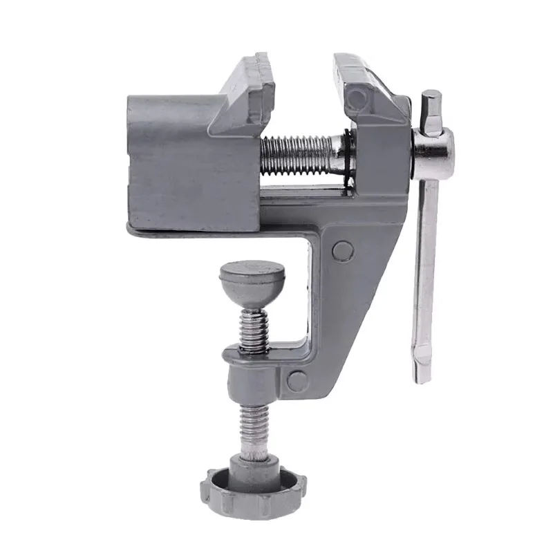 DIY Table Bench Vise Heavy Duty Hobby Holding Mini Tool 1pc Workshop Aluminum Alloy Carpentry Jewelers Repair Silver Supply