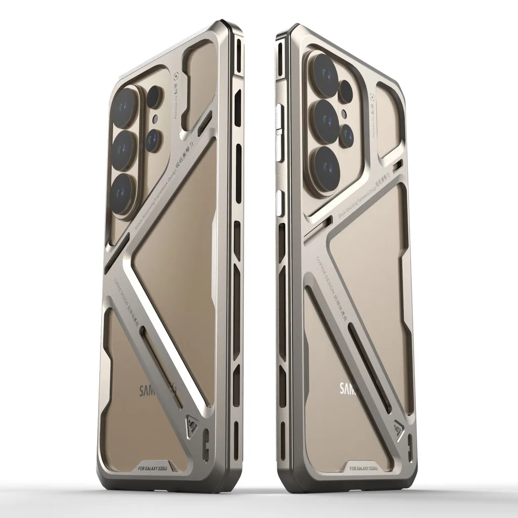 

Lock Metal Aluminum Alloy Hollow Bumper Case for Samsung Galaxy S26 Ultra Shockproof Cover