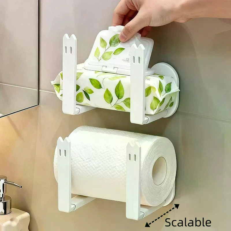 2PCS White Kitchen Hole Free Hook Traceless Storage Rack Shelf Shelves Pot Cover Cup Rack Kitchen Storage Holder