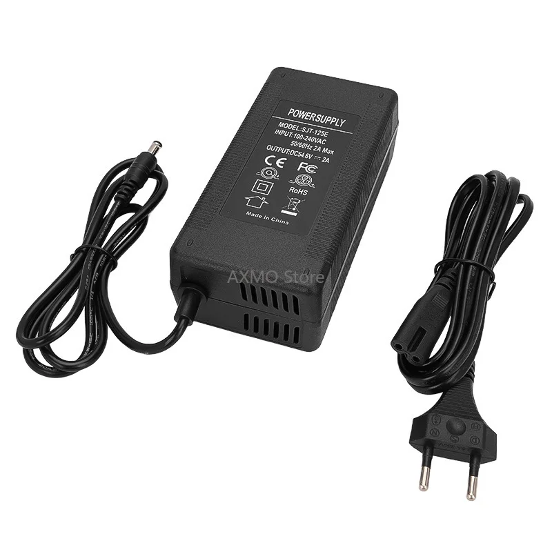 

54,6 В-2 А адаптер зарядного устройства, литий-ионный аккумулятор для электрического скутера, универсальное зарядное устройство для скутера, аксессуары для вилок ЕС/США/Великобритании/Австралии