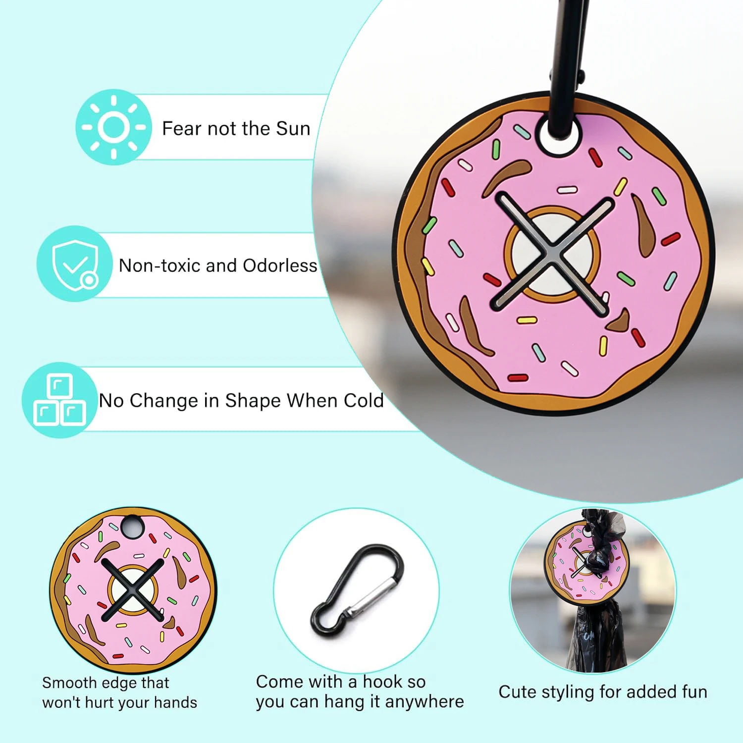 Pvc Pet Shit Bag Clip Dog Poop Bag Holder Waste Bag Dispenser Glow poop bag clip Cleaning Products