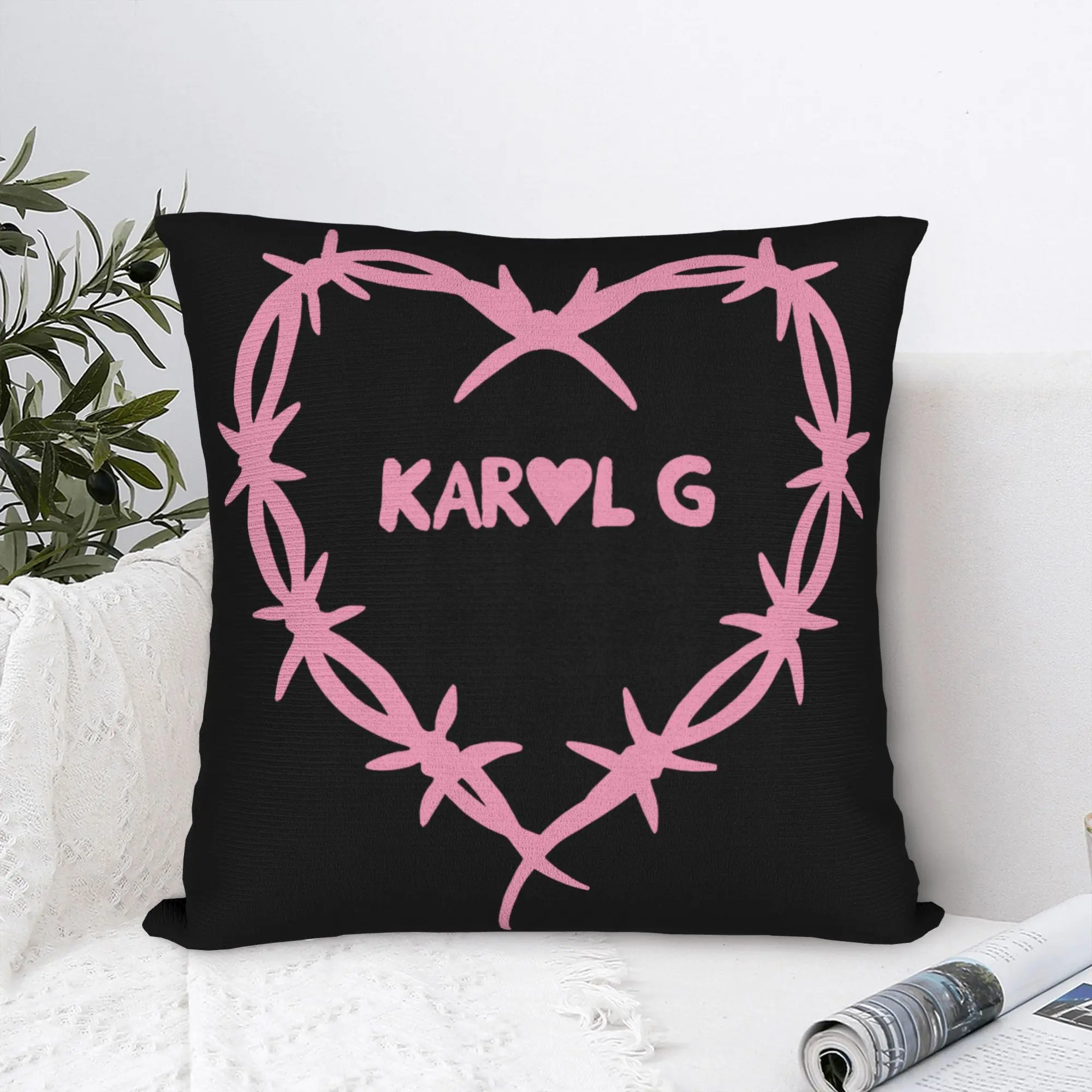 Karol G Pillowcase Double-sided Printing Polyester Cushion Cover Decor  Throw Pillow Case Cover Home Square 40*40cm