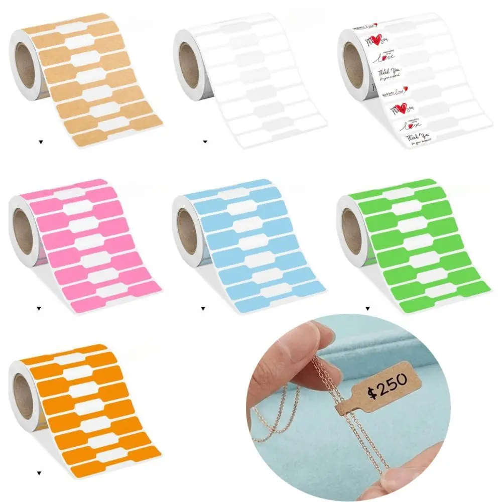 500Pcs Blank Price Tags Portable Self Adhesive Kraft Paper Tags Long lasting Classification Marking Ring Price Tags Sticker