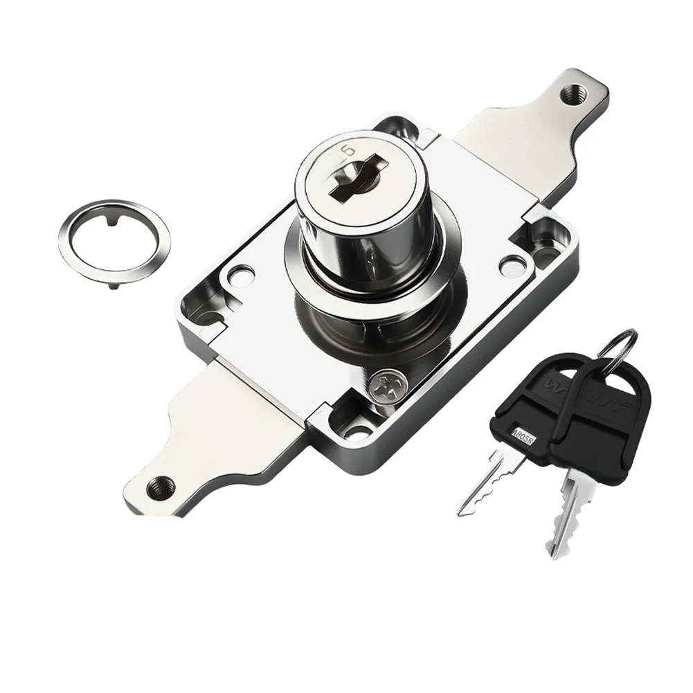 Connecting Rod Lock Zinc Alloy Body Silver 10x4x2.25cm for Cabinet Drawer Wardrobe For File Storage with Foldable Key