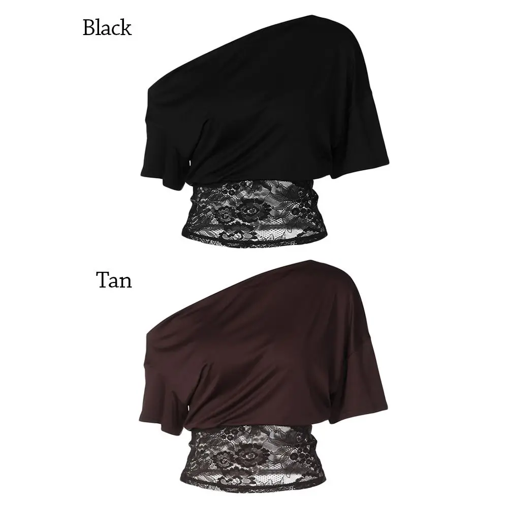 Off-Shoulder Lace Patchwork Top Lace-Trimmed See Through Fabric See Through Top Waist-Defining Sleeveless Lace Blouse