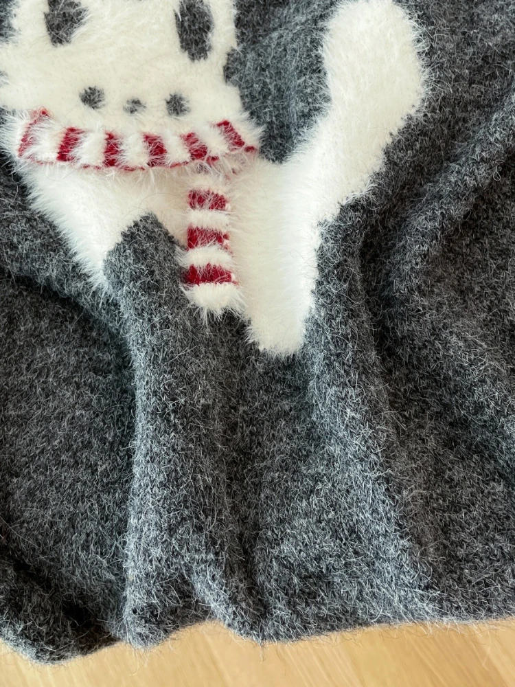 المرأة محبوك سترة رفض طوق الكرتون الكلب الخريف الشتاء الحلو سترة أنيقة على الموضة نمط Preppy الإناث سترة غير رسمية جديد