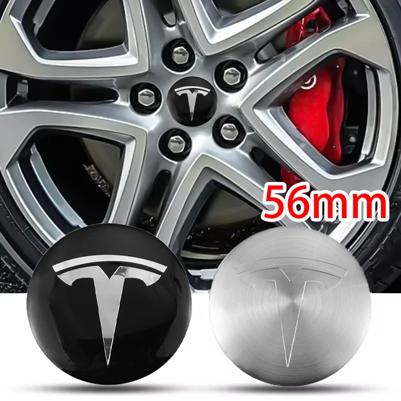 4pcs Car Wheel Center Hub Cap Rim Cover Sticker For Tesla Model 3 Y S Bonina X Coil Roadster 2024 Auto Emblem Badge Accessories