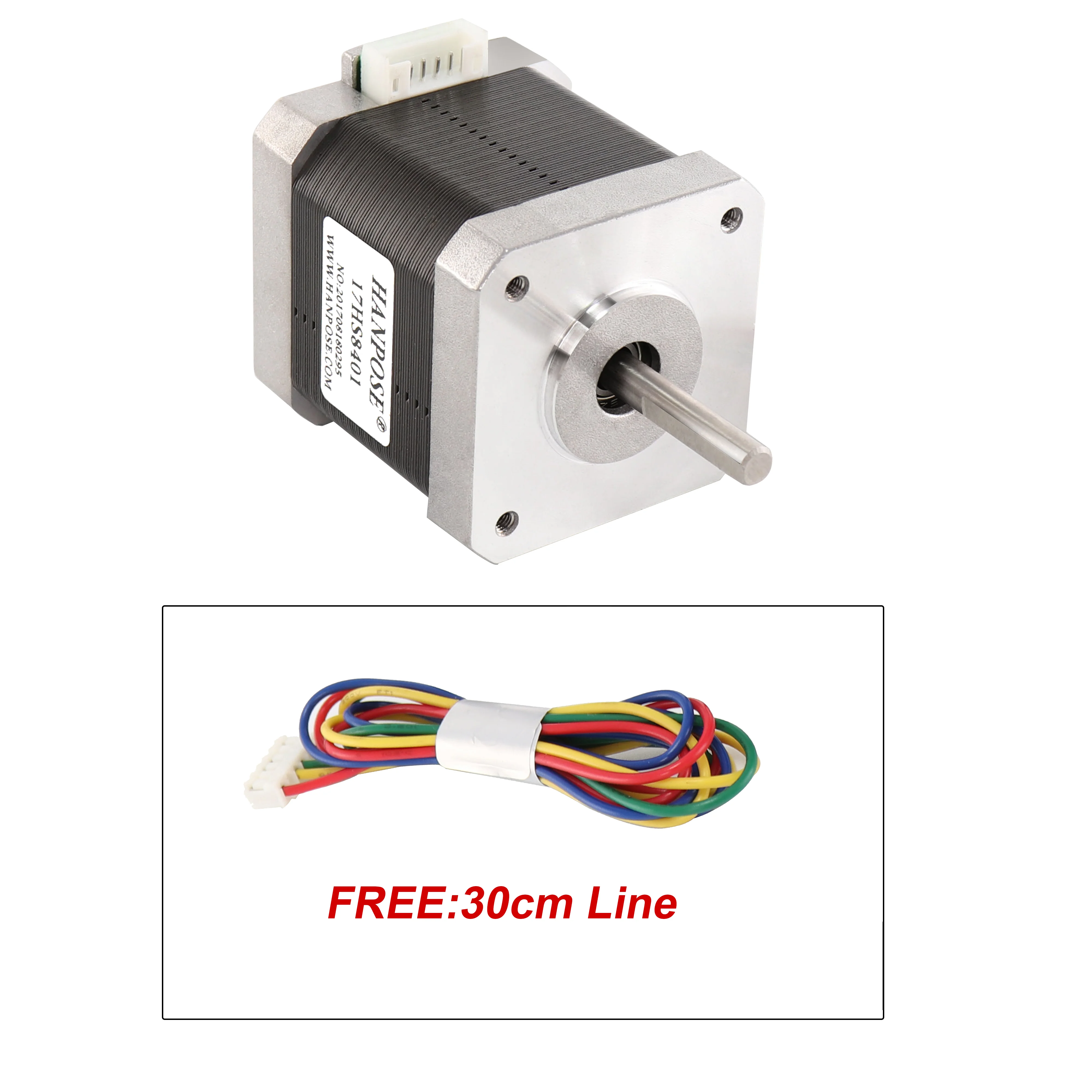 HANPSOE Nema17 Stepper Motor 4-lead 48mm 78Oz-in 52N.cm 1.8A Nema 17 motor 42BYGH (17HS8401) stepper motor for 3D printer