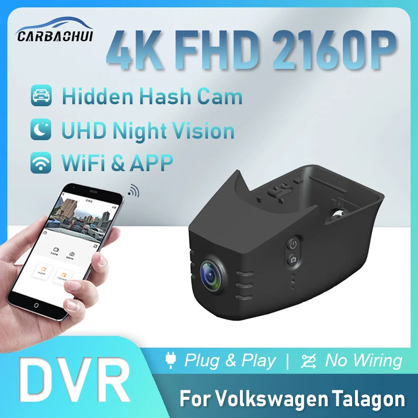 

4K Car DVR Plug and play Dash Cam Camera HD Video recorder For Volkswagen VW Talagon 2021 380TIS 530TIS V6 4MOTION,Wiper Dashcam