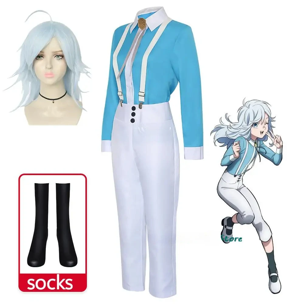 Anime Kemono Jihen Akira Cosplay Costume Unisex Shirt Pant Uniform Fancy Halloween Carnival Christmas Party Suits Wig