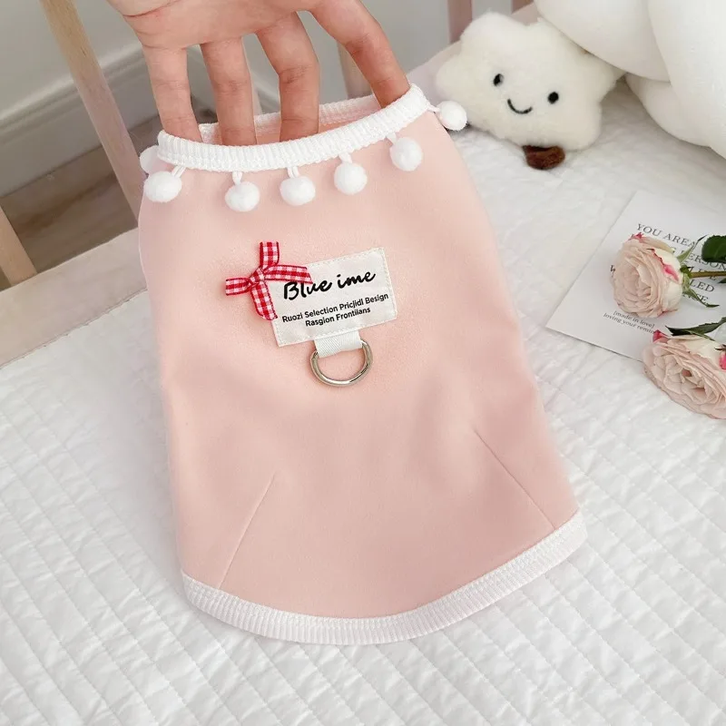 Cute Pet Spring and Autumn Base Shirt Dog Half High Collar Cat Home T-shirt Compared To Bear Teddy Schnauzer Small Dog Hoodie view 6