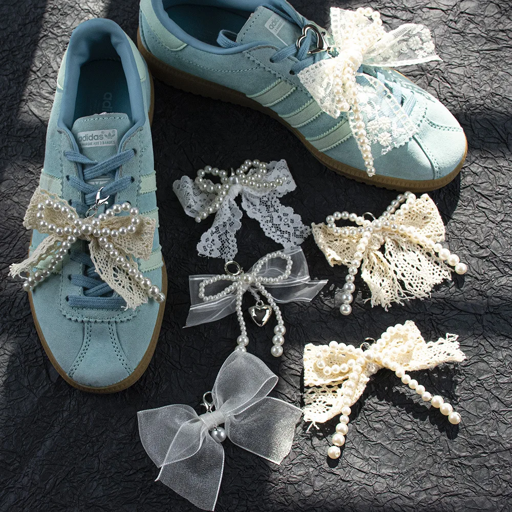 

Pearl bow bag pendant keychain sports shoe decoration buckle shoe accessories