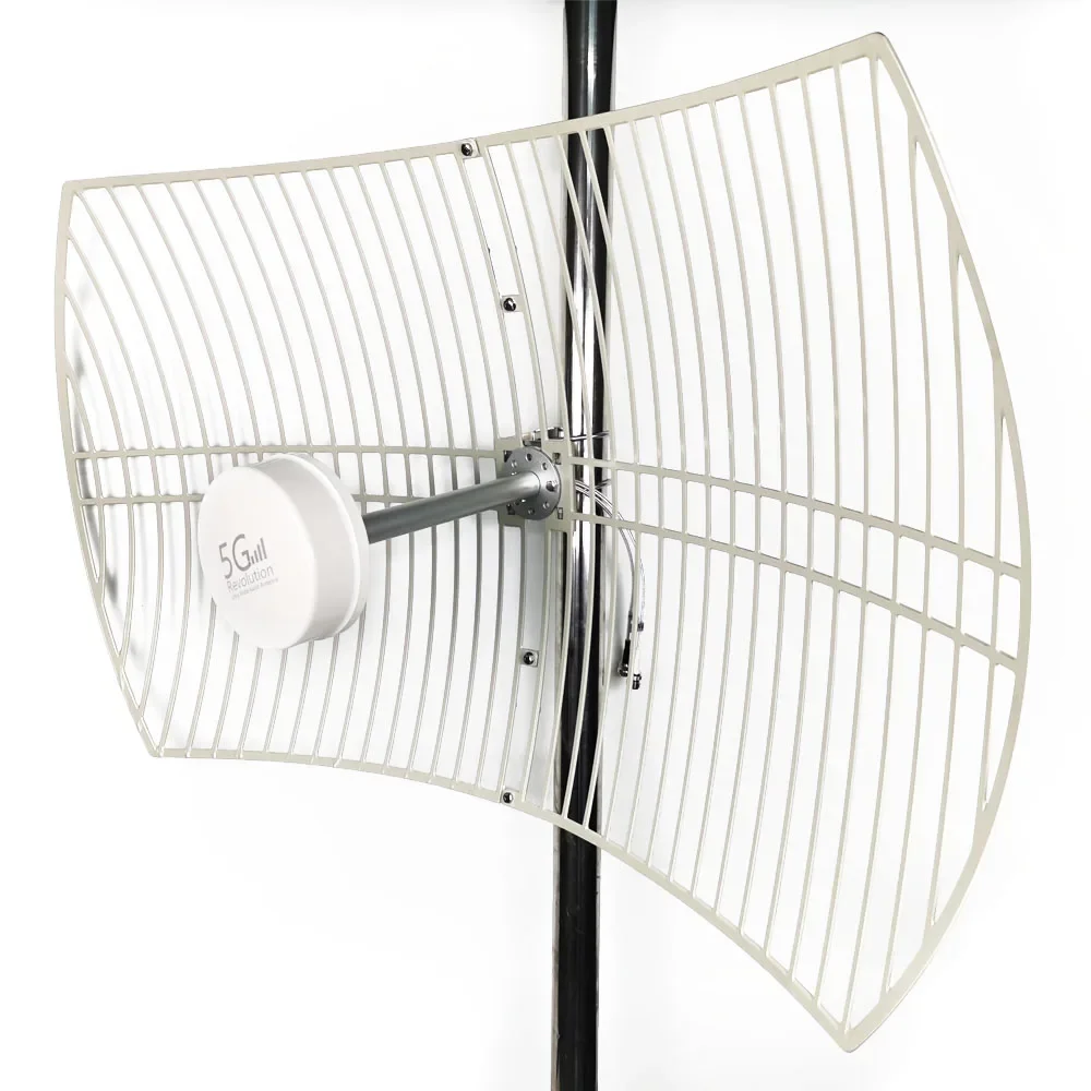 Mimo Antenna Grid para Roteador, Comunicação Parabólica Radio Mesh, 0.6-6GHz, 2x30dBi, 4G, 5G