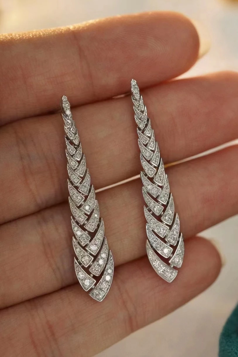 

XCL FASHION ELEGANT DIAMOND EARRING FINE JEWELRY FOR LADY PARTY WEEDING GIFT