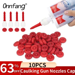 Caulking Gun Bicos Cap, Red Caulk Saving Cap, Selador Saver, Abra o tubo de calafetagem, Selagem e preservação, 10pcs