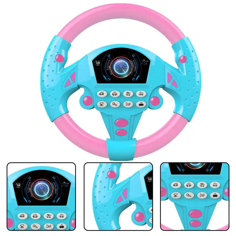 Volant Copilote de Voiture pour Enfant, Simulation de Conduite, Jouet Musical avec Son, Poussette