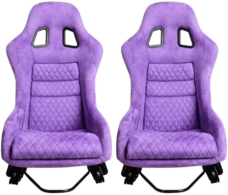 1022BB Sim Racing Colorful Gradient Style Fiberglass PURPLE Fabric Bucket Sport Seats Racing Seat Universal Racing Seat