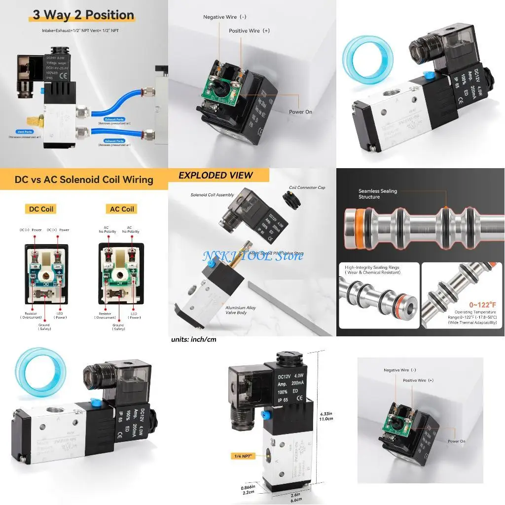 

L8RC Industrial Grade 12V Solenoid Valves With 1/4 Ports For Automation Equipment