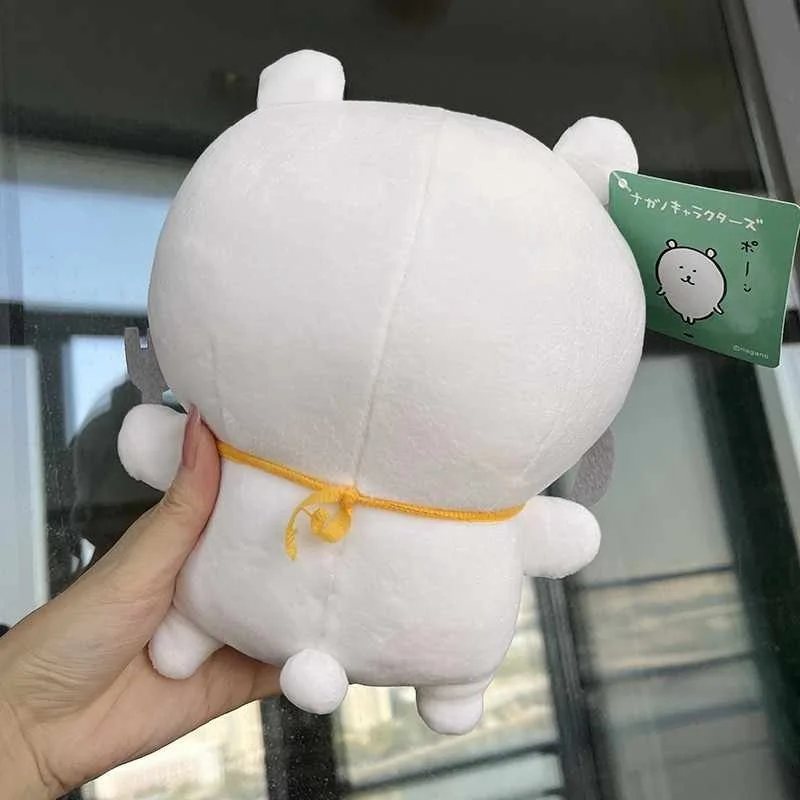 18cm Eating Self-deprecating Bear Nagano Yellow Scarf White Bear Knife Fork Smile Chikawa Plush Pendant Bedroom Ornaments Doll