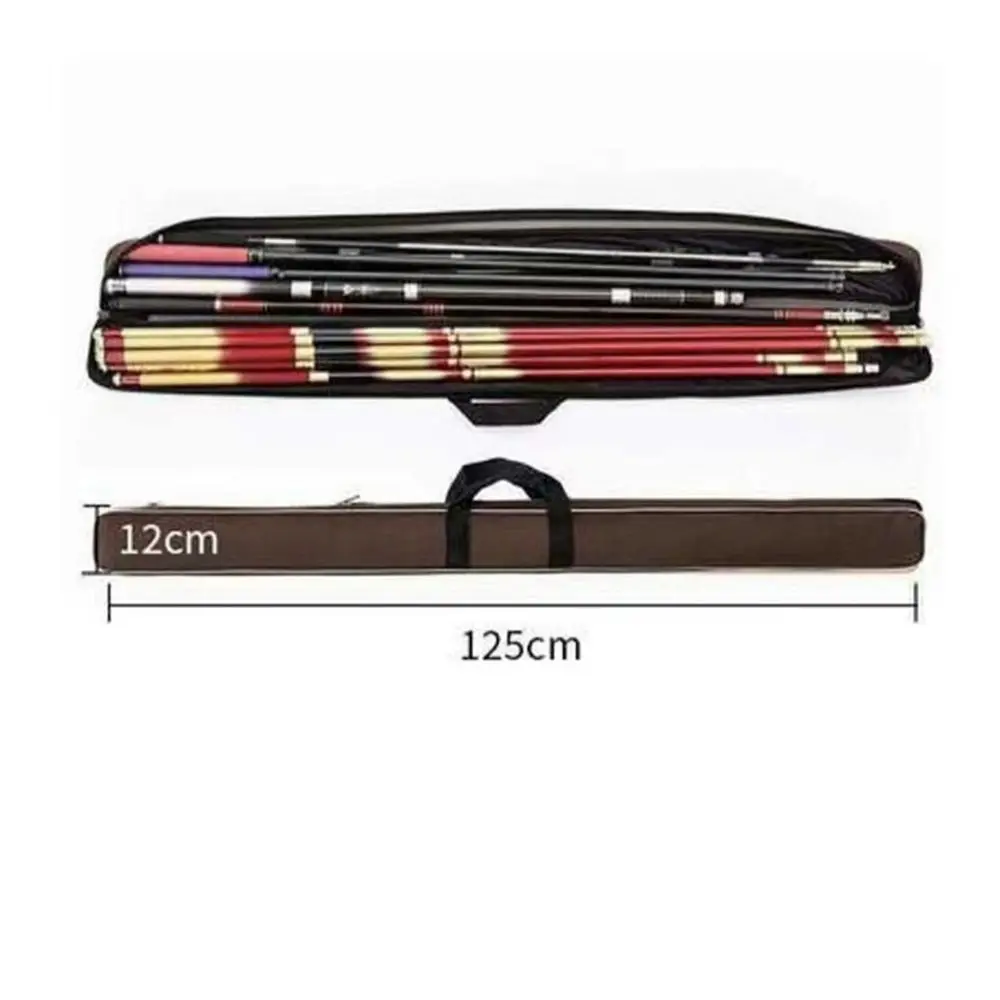 Large Capacity Fishing Rod Case Storage Two Way Zipper Anti Disconnection Sea Rod Storage Bag Hand Woven Handle Durable