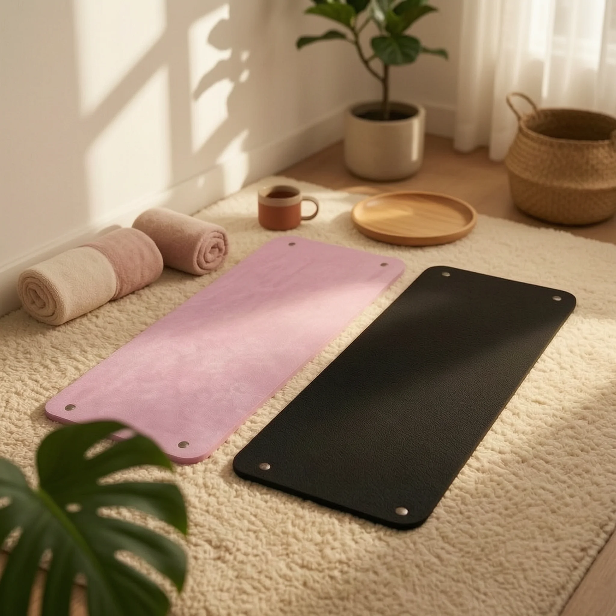 

Clip-on Fitness Mat Rounded Corners Fitness Towel Mat Exercise Gear Easy Cleaning Quick-Drying