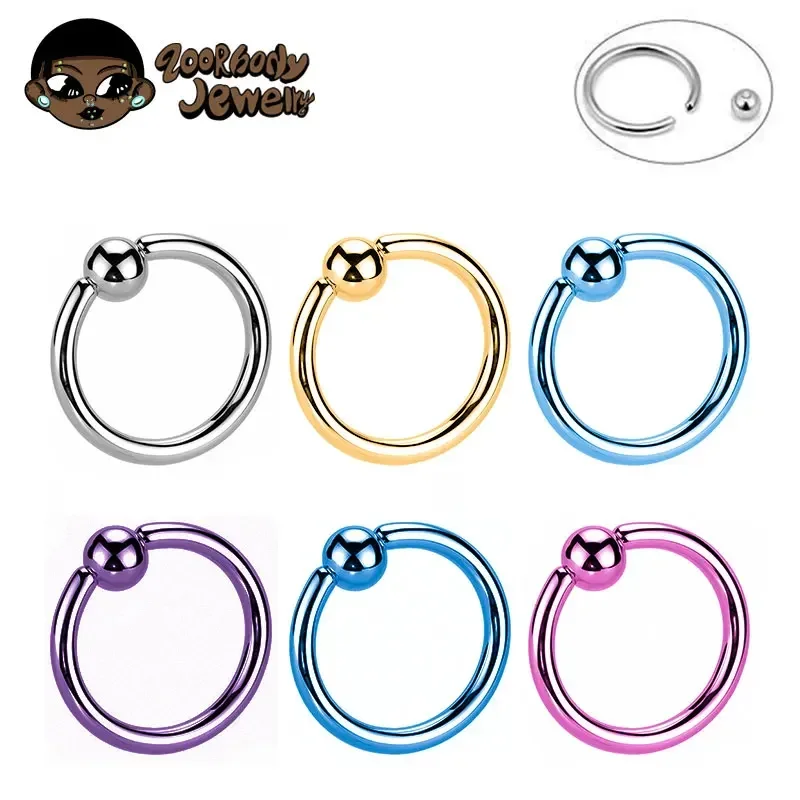10Pcs G23 Titanium CBR Nose Bead Ring Piercing BCR Ball Closure Nipple Hoop Septum Rings Lip Eyebrow Tragus Earrings Jewelry