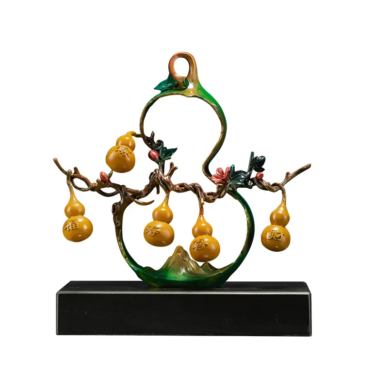 

Wufu Linmen gourd copper ornament living room TV cabinet Bogu frame decoration