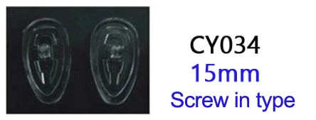 500pieces=250pairs Teardrop type Silicone nose pads size 15mm 16mm 17mm screw-in or push-in type optional