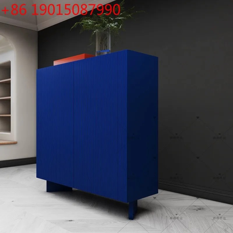 

Lacquered dining side entrance wine cabinet solid wood lacquered tea storage cabinet is complete