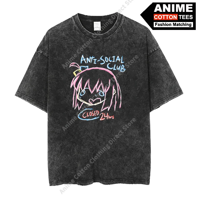 

Gotoh Hitori BOCCHI THE ROCK! - Anime Print T-shirt y2k Harajuku Street styl Men Women Casual Short Sleeve Cotton Loose Tees