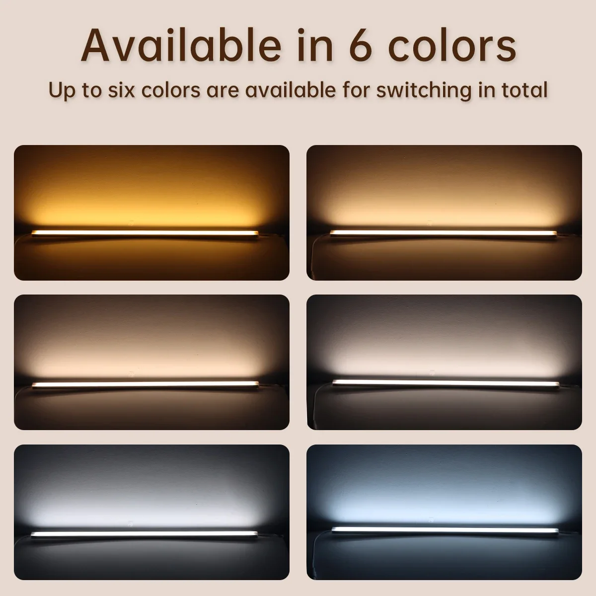 Conjunto de luzes de barra led cob cct inteligente 2700k-6500k tubo regulável de 48cm com controle por aplicativo bluetooth para sob o armário prateleira de vitrine diy