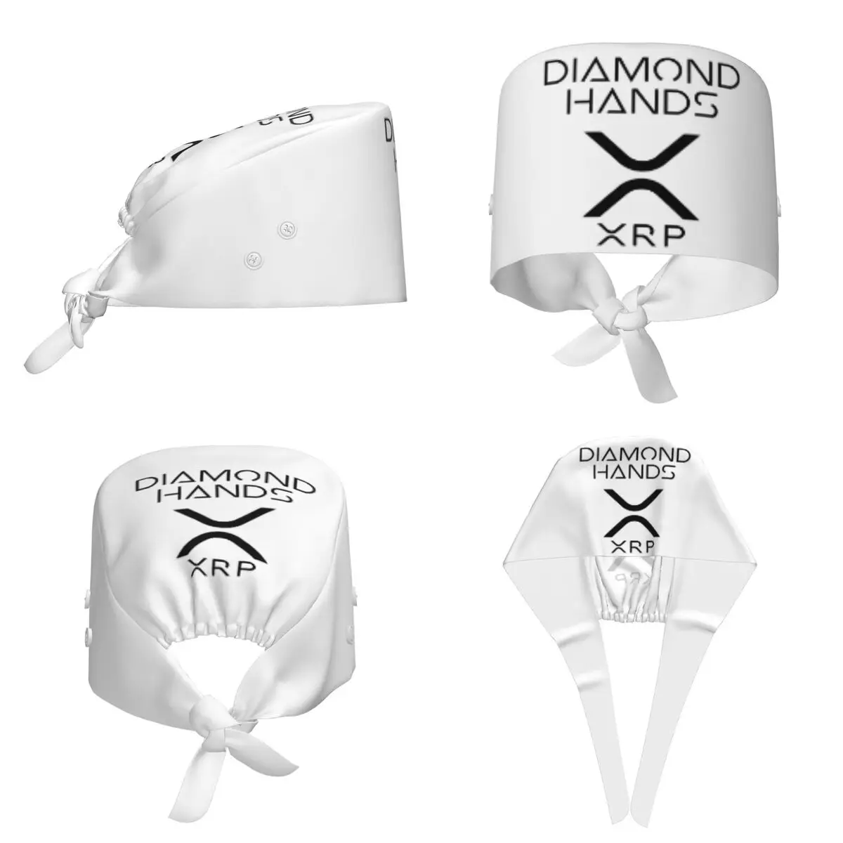 XRP Ripple Crypto Diamond Hands Scrub Hat Doctor Working Surgical Cap Men Women Adjustable Nursing Caps for Dentist