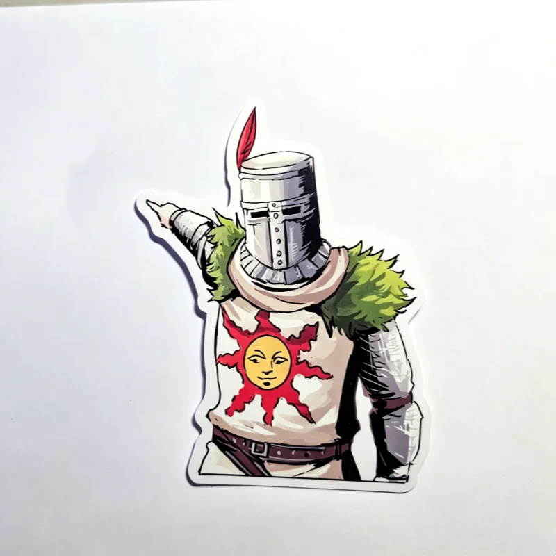 Dark Souls Solaire Meme Sticker Praise the Sun Vinyl Decal for Laptop Phone Bag Notebook Game Fan Gift Collectible