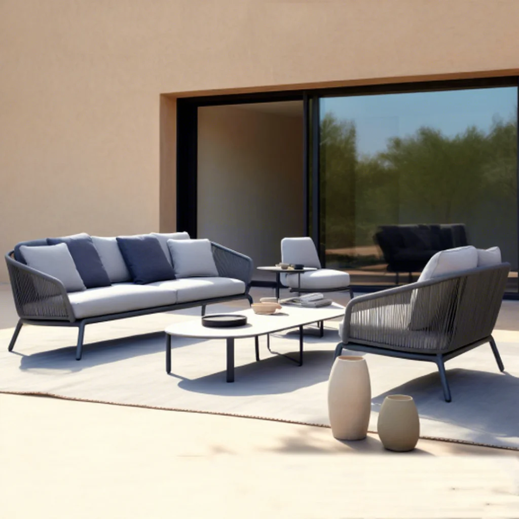 Sigma Furniture OEM Coffee Shop Nordic Garden Furniture Outdoor Set